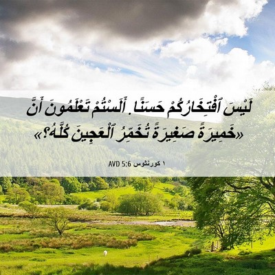 Picture 06 - ١ كورنثوس 5:6 AVD - لَيْسَ ٱفْتِخَارُكُمْ - Bible Verse Picture