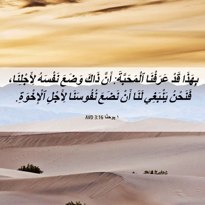 Picture 06 - ١ يوحنَّا 3:16 AVD - بِهَذَا قَدْ عَرَفْنَا - Bible Verse Picture