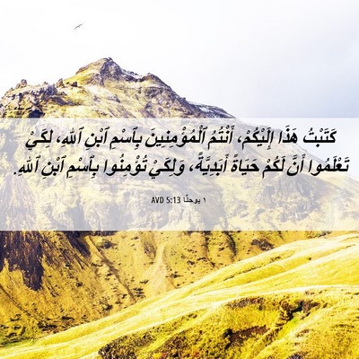 Picture 06 - ١ يوحنَّا 5:13 AVD - كَتَبْتُ هَذَا - Bible Verse Picture