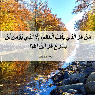 Picture 06 - ١ يوحنَّا 5:5 AVD - مَنْ هُوَ ٱلَّذِي يَغْلِبُ - Bible Verse Picture