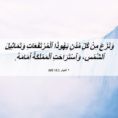 Picture 06 - ٢ أخبار 14:5 AVD - وَنَزَعَ مِنْ كُلِّ مُدُنِ - Bible Verse Picture