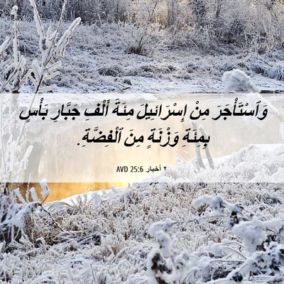 Picture 06 - ٢ أخبار 25:6 AVD - وَٱسْتَأْجَرَ مِنْ - Bible Verse Picture
