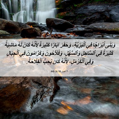 Picture 06 - ٢ أخبار 26:10 AVD - وَبَنَى أَبْرَاجًا فِي - Bible Verse Picture