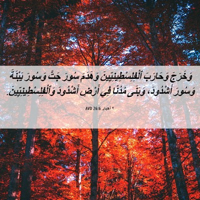 Picture 06 - ٢ أخبار 26:6 AVD - وَخَرَجَ وَحَارَبَ - Bible Verse Picture