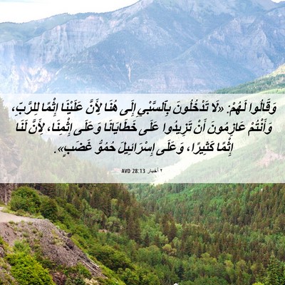 Picture 06 - ٢ أخبار 28:13 AVD - وَقَالُوا لَهُمْ: «لَا - Bible Verse Picture