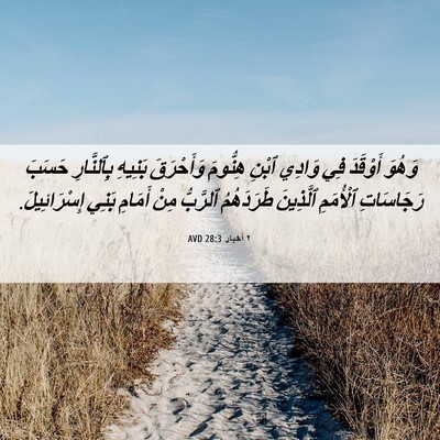 Picture 06 - ٢ أخبار 28:3 AVD - وَهُوَ أَوْقَدَ فِي وَادِي - Bible Verse Picture