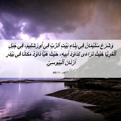 Picture 06 - ٢ أخبار 3:1 AVD - وَشَرَعَ سُلَيْمَانُ فِي - Bible Verse Picture