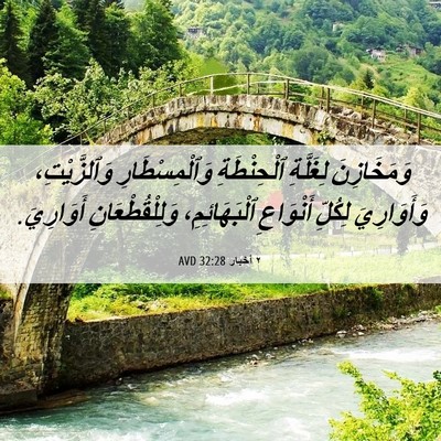 Picture 06 - ٢ أخبار 32:28 AVD - وَمَخَازِنَ لِغَلَّةِ - Bible Verse Picture