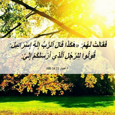 Picture 06 - ٢ أخبار 34:23 AVD - فَقَالَتْ لَهُمْ: «هَكَذَا - Bible Verse Picture