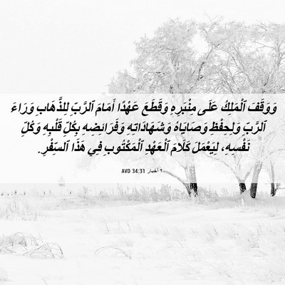 Picture 06 - ٢ أخبار 34:31 AVD - وَوَقَفَ ٱلْمَلِكُ عَلَى - Bible Verse Picture