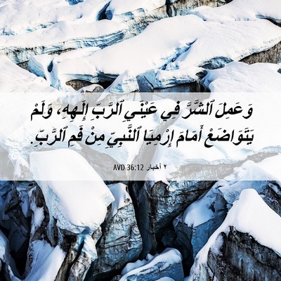 Picture 06 - ٢ أخبار 36:12 AVD - وَعَمِلَ ٱلشَّرَّ فِي - Bible Verse Picture