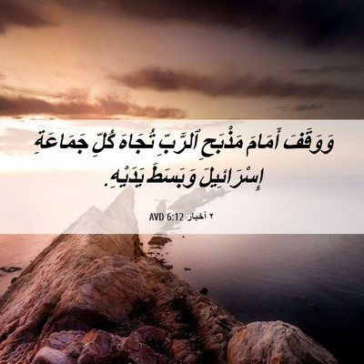Picture 06 - ٢ أخبار 6:12 AVD - وَوَقَفَ أَمَامَ مَذْبَحِ - Bible Verse Picture
