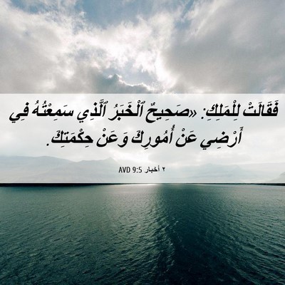 Picture 06 - ٢ أخبار 9:5 AVD - فَقَالَتْ لِلْمَلِكِ: - Bible Verse Picture
