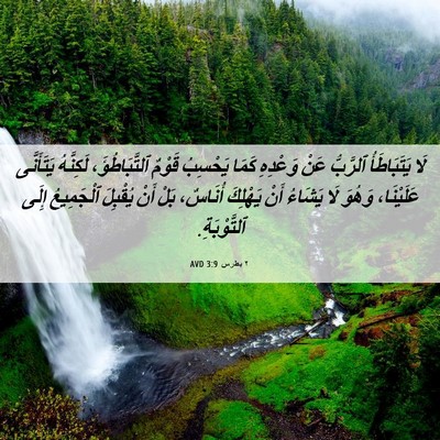 Picture 06 - ٢ بطرس 3:9 AVD - لَا يَتَبَاطَأُ ٱلرَّبُّ - Bible Verse Picture