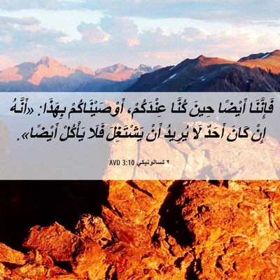 Picture 06 - ٢ تسالونيكي 3:10 AVD - فَإِنَّنَا أَيْضًا حِينَ - Bible Verse Picture