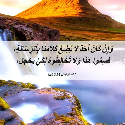 Picture 06 - ٢ تسالونيكي 3:14 AVD - وَإِنْ كَانَ أَحَدٌ لَا - Bible Verse Picture