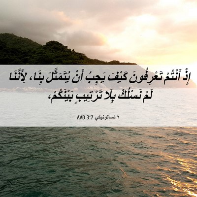 Picture 06 - ٢ تسالونيكي 3:7 AVD - إِذْ أَنْتُمْ تَعْرِفُونَ - Bible Verse Picture