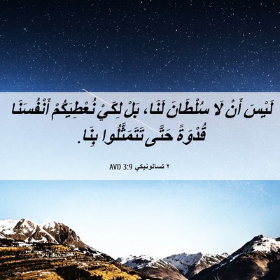 Picture 06 - ٢ تسالونيكي 3:9 AVD - لَيْسَ أَنْ لَا سُلْطَانَ - Bible Verse Picture