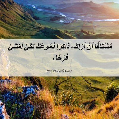 Picture 06 - ٢ تيموثاوس 1:4 AVD - مُشْتَاقًا أَنْ أَرَاكَ، - Bible Verse Picture