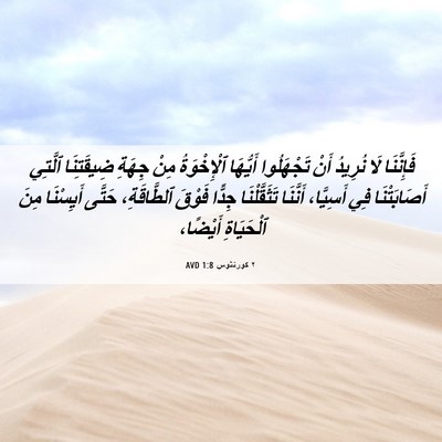 Picture 06 - ٢ كورنثوس 1:8 AVD - فَإِنَّنَا لَا نُرِيدُ - Bible Verse Picture