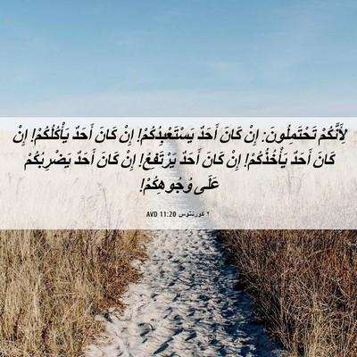 Picture 06 - ٢ كورنثوس 11:20 AVD - لِأَنَّكُمْ - Bible Verse Picture