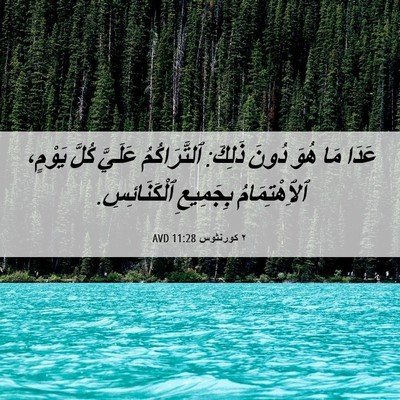 Picture 06 - ٢ كورنثوس 11:28 AVD - عَدَا مَا هُوَ دُونَ - Bible Verse Picture