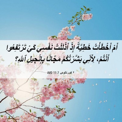 Picture 06 - ٢ كورنثوس 11:7 AVD - أَمْ أَخْطَأْتُ خَطِيَّةً - Bible Verse Picture