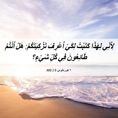 Picture 06 - ٢ كورنثوس 2:9 AVD - لِأَنِّي لِهَذَا كَتَبْتُ - Bible Verse Picture
