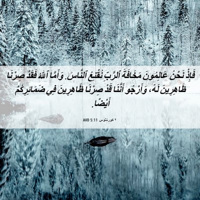 Picture 06 - ٢ كورنثوس 5:11 AVD - فَإِذْ نَحْنُ عَالِمُونَ - Bible Verse Picture