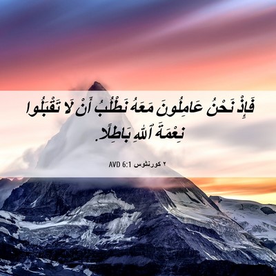Picture 06 - ٢ كورنثوس 6:1 AVD - فَإِذْ نَحْنُ عَامِلُونَ - Bible Verse Picture