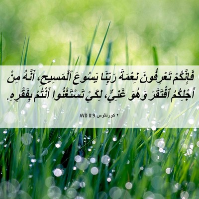 Picture 06 - ٢ كورنثوس 8:9 AVD - فَإِنَّكُمْ تَعْرِفُونَ - Bible Verse Picture