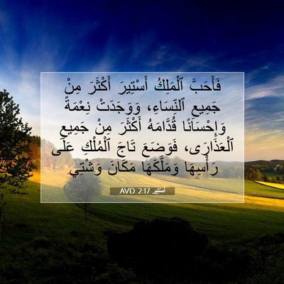 Picture 07 - أَسْتِير 2:17 AVD - فَأَحَبَّ ٱلْمَلِكُ - Bible Verse Picture
