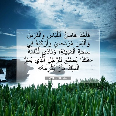Picture 07 - أَسْتِير 6:11 AVD - فَأَخَذَ هَامَانُ - Bible Verse Picture