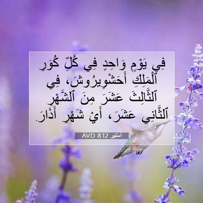 Picture 07 - أَسْتِير 8:12 AVD - فِي يَوْمٍ وَاحِدٍ فِي - Bible Verse Picture