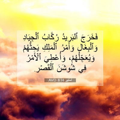 Picture 07 - أَسْتِير 8:14 AVD - فَخَرَجَ ٱلبَرِيدُ - Bible Verse Picture