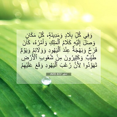 Picture 07 - أَسْتِير 8:17 AVD - وَفِي كُلِّ بِلَادٍ - Bible Verse Picture