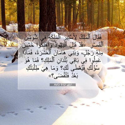 Picture 07 - أَسْتِير 9:12 AVD - فَقَالَ ٱلْمَلِكُ - Bible Verse Picture
