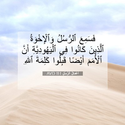 Picture 07 - أَعْمَالُ ٱلرُّسُلِ 11:1 AVD - فَسَمِعَ ٱلرُّسُلُ - Bible Verse Picture