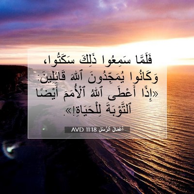 Picture 07 - أَعْمَالُ ٱلرُّسُلِ 11:18 AVD - فَلَمَّا سَمِعُوا ذَلِكَ - Bible Verse Picture