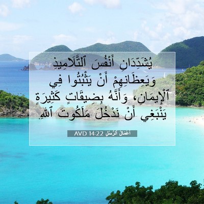 Picture 07 - أَعْمَالُ ٱلرُّسُلِ 14:22 AVD - يُشَدِّدَانِ أَنْفُسَ - Bible Verse Picture