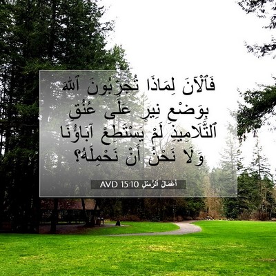 Picture 07 - أَعْمَالُ ٱلرُّسُلِ 15:10 AVD - فَٱلْآنَ لِمَاذَا - Bible Verse Picture