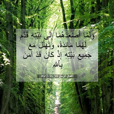 Picture 07 - أَعْمَالُ ٱلرُّسُلِ 16:34 AVD - وَلَمَّا أَصْعَدَهُمَا - Bible Verse Picture