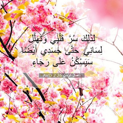 Picture 07 - أَعْمَالُ ٱلرُّسُلِ 2:26 AVD - لِذَلِكَ سُرَّ قَلْبِي - Bible Verse Picture