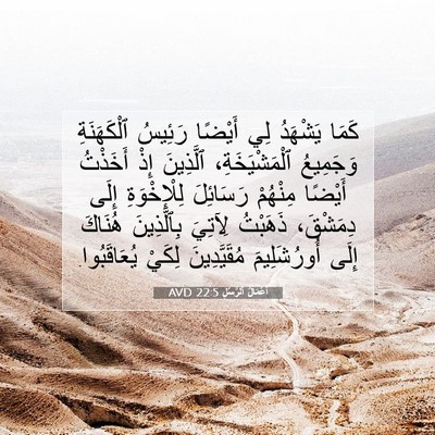 Picture 07 - أَعْمَالُ ٱلرُّسُلِ 22:5 AVD - كَمَا يَشْهَدُ لِي أَيْضًا - Bible Verse Picture