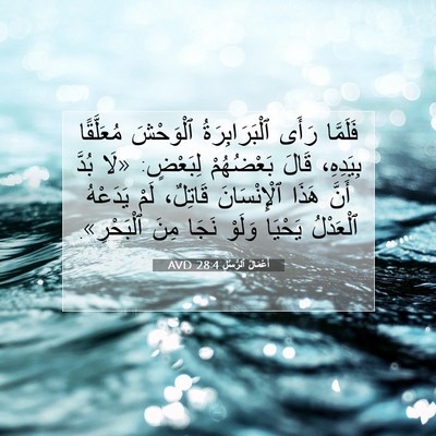 Picture 07 - أَعْمَالُ ٱلرُّسُلِ 28:4 AVD - فَلَمَّا رَأَى - Bible Verse Picture