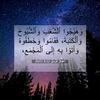 Picture 07 - أَعْمَالُ ٱلرُّسُلِ 6:12 AVD - وَهَيَّجُوا ٱلشَّعْبَ - Bible Verse Picture