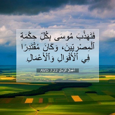 Picture 07 - أَعْمَالُ ٱلرُّسُلِ 7:22 AVD - فَتَهَذَّبَ مُوسَى - Bible Verse Picture