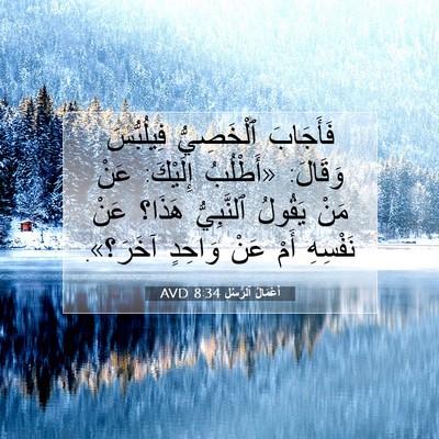 Picture 07 - أَعْمَالُ ٱلرُّسُلِ 8:34 AVD - فَأَجَابَ ٱلْخَصِيُّ - Bible Verse Picture