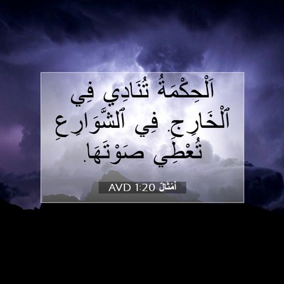 Picture 07 - أَمْثَالٌ 1:20 AVD - اَلْحِكْمَةُ تُنَادِي فِي - Bible Verse Picture