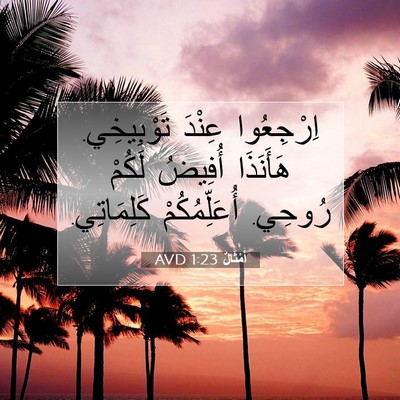 Picture 07 - أَمْثَالٌ 1:23 AVD - اِرْجِعُوا عِنْدَ - Bible Verse Picture